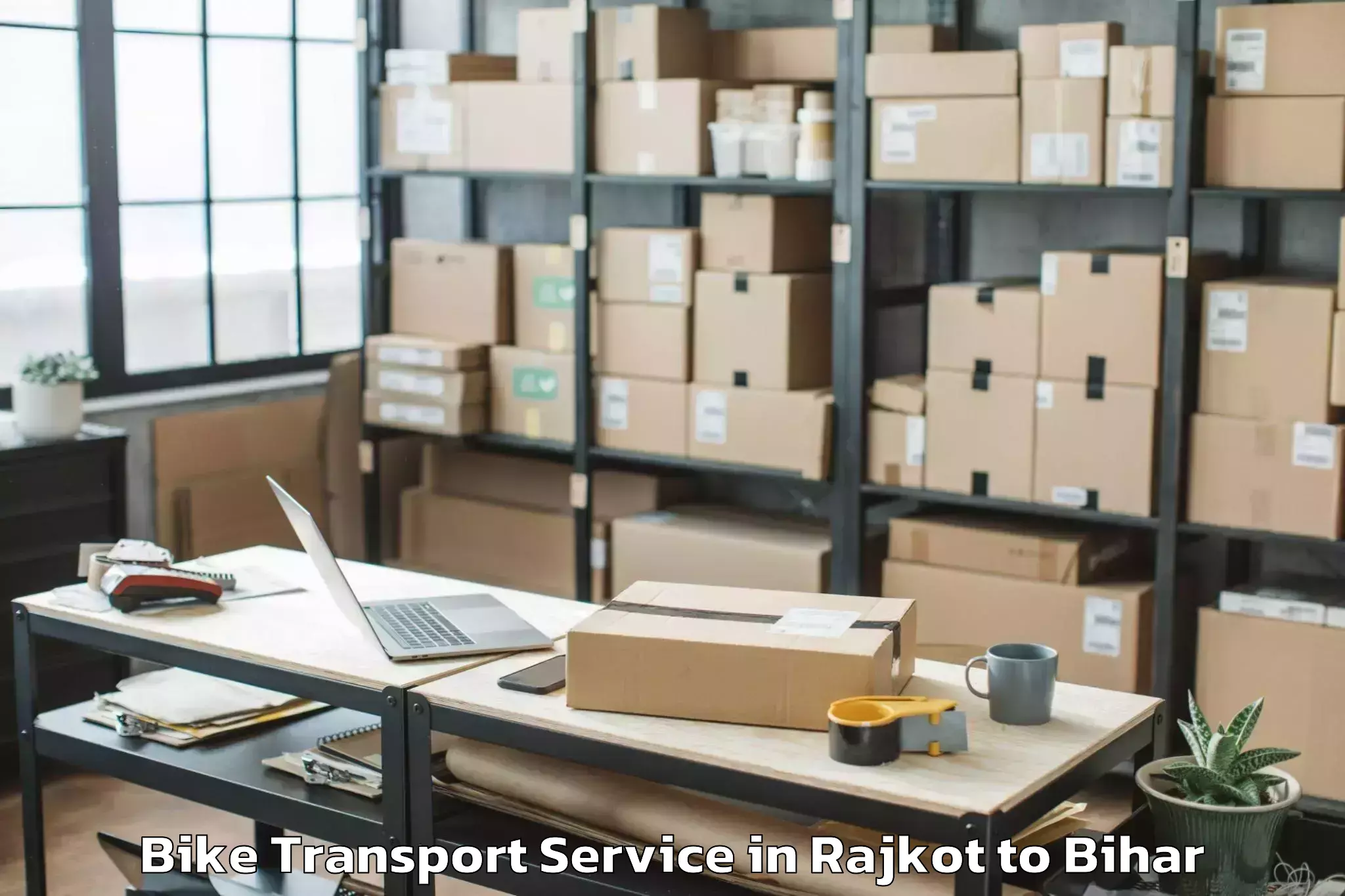 Top Rajkot to Valmiki Nagar Bike Transport Available